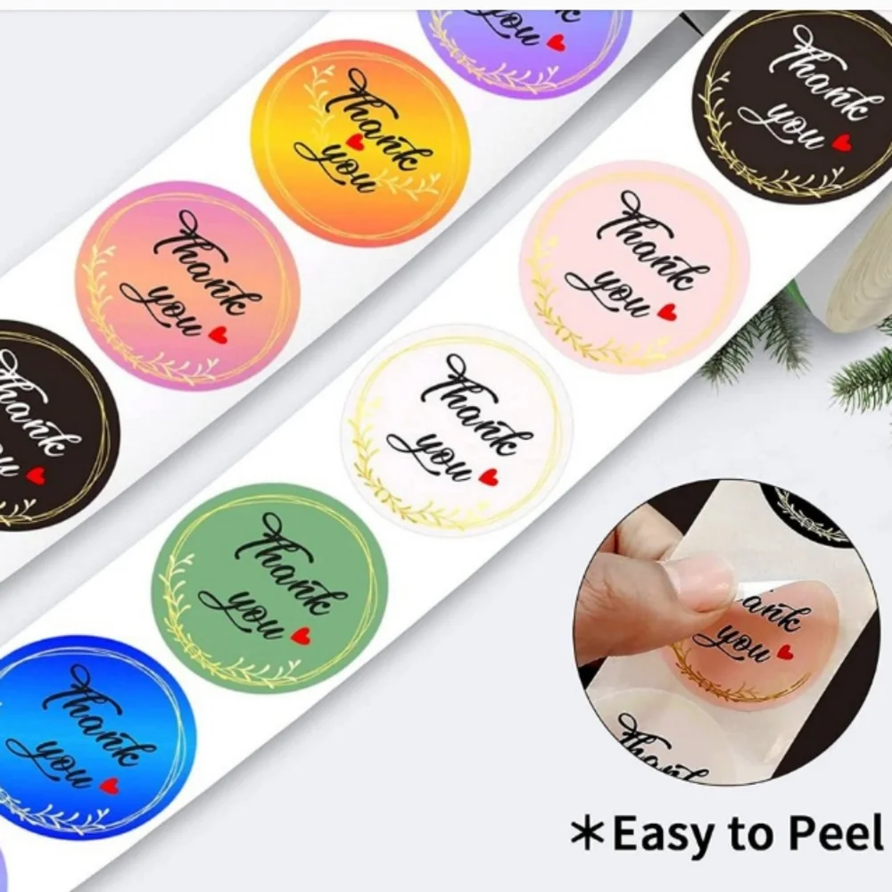 3/$15 - NEW! COLORFUL THANK YOU Gift STICKERS 50 CT. - 1.5